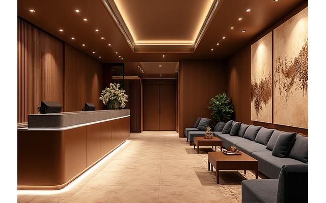 Lobby van een boutique hotel met op maat gemaakte meubels in Rotterdam